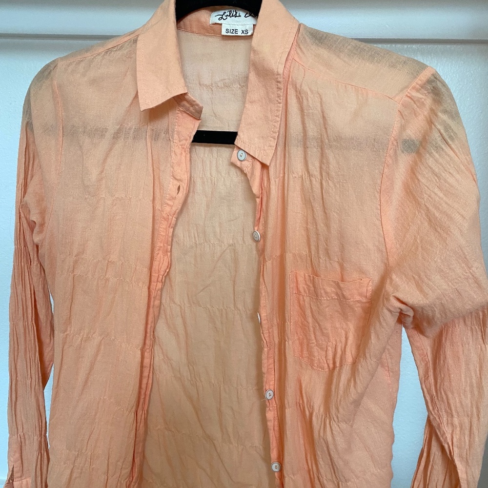 Lightly worn linen orange button down